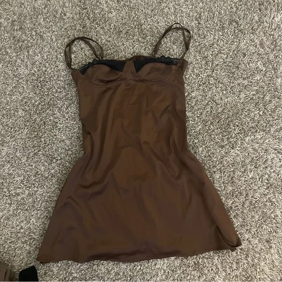 Dresses | Brown Silk Mini Dress | Poshmark